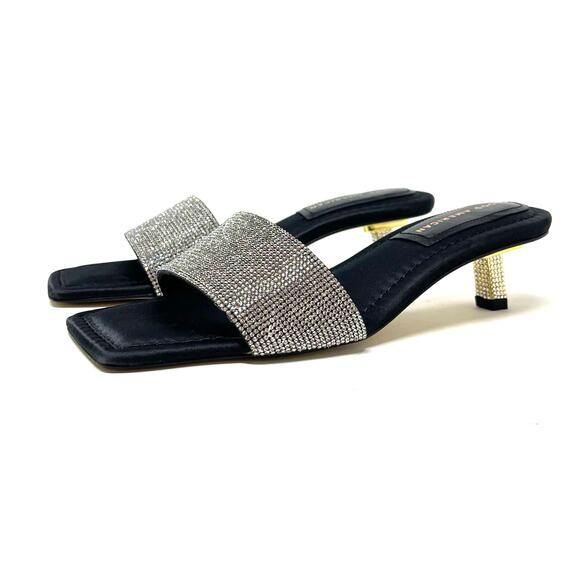 Good American Kickstand Slide Sandal Mules Black Diamond Size 7.5 GA117KD - Picture 5 of 12